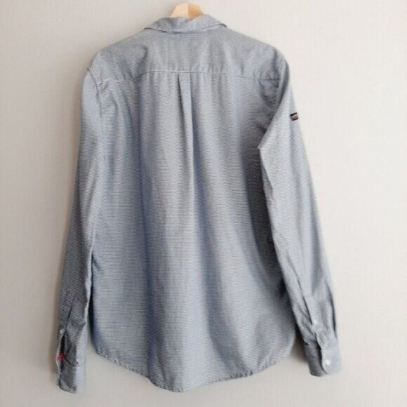 SUPERDRY | Button Down Long Sleeve Shirt Gingham Regular Fit Men's Sz L - Picture 9 of 15